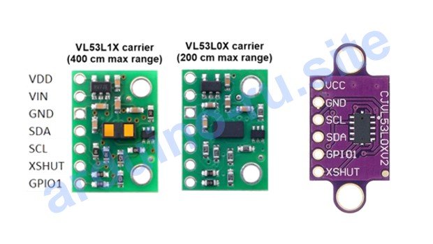 VL53L1X и VL53L0X Arduino характеристики, распиновка